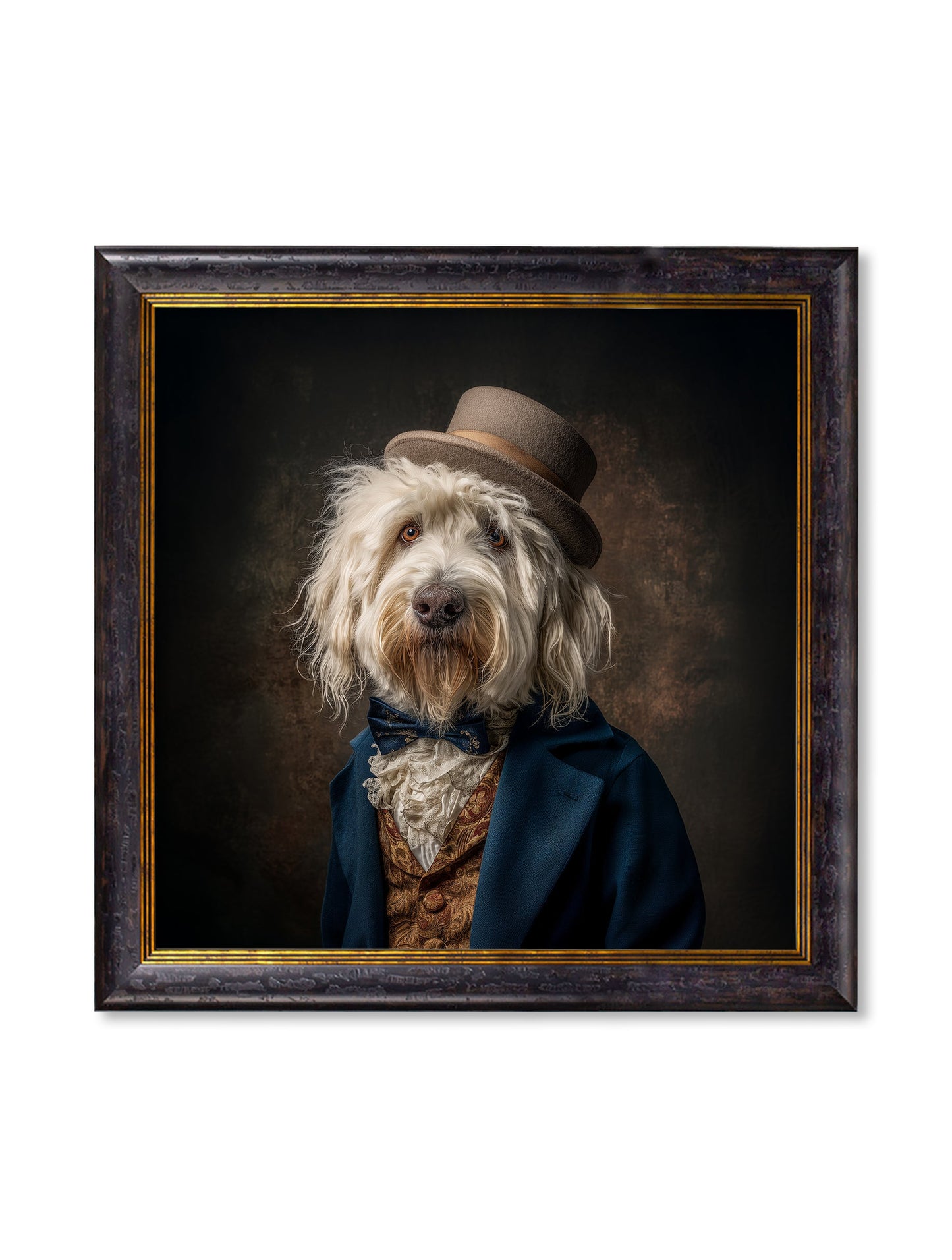 Sir Wooliam – Gentleman Old English Sheepdog Oxford Square Frame detail – Leya Buster Interiors
