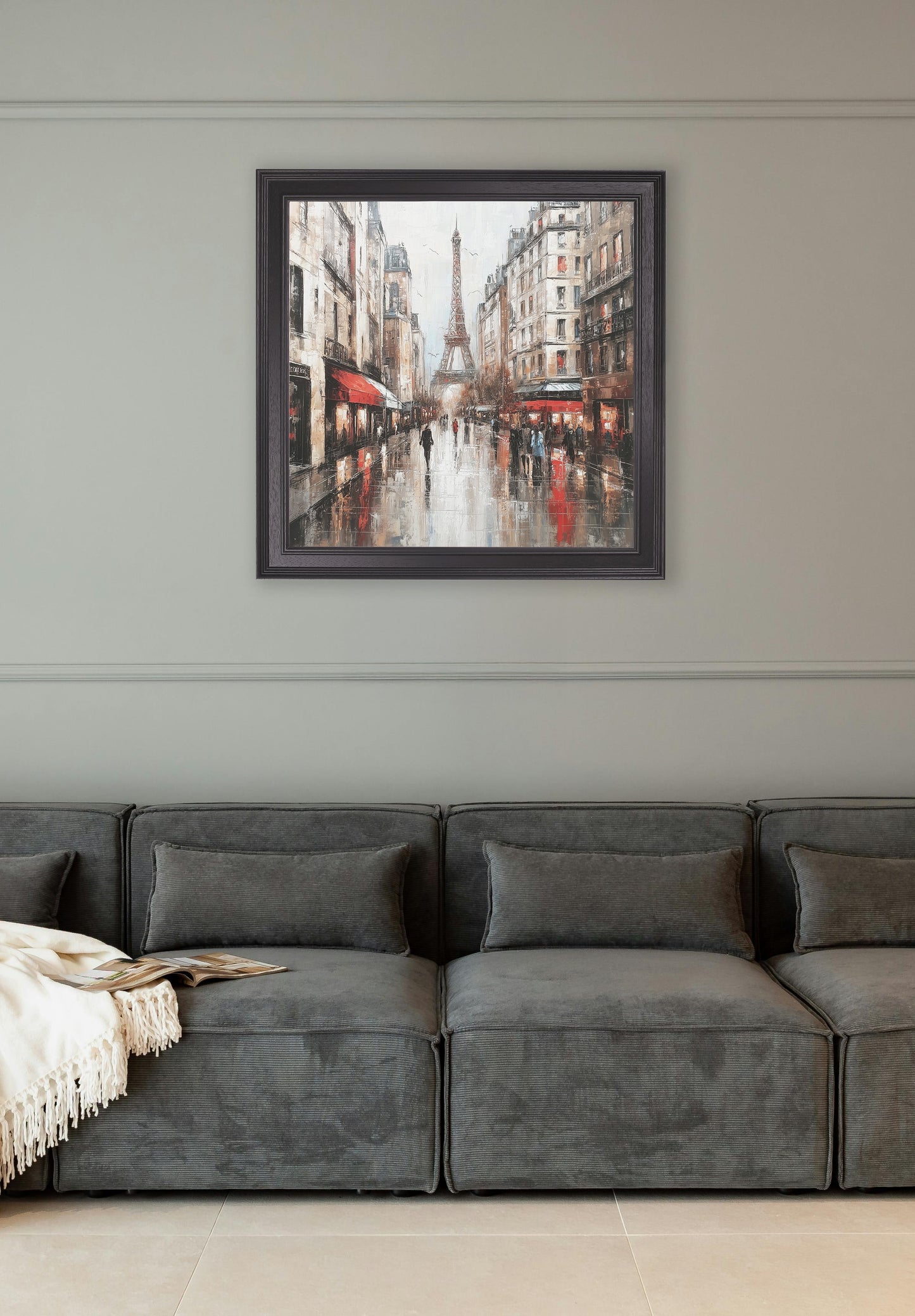 Paris Eiffel Tower – Black Hurstwood Square Frame – framed wall art at Leya Buster Interiors