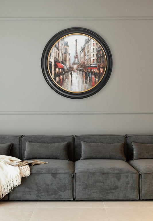Paris Eiffel Tower - Oxford Round Frame