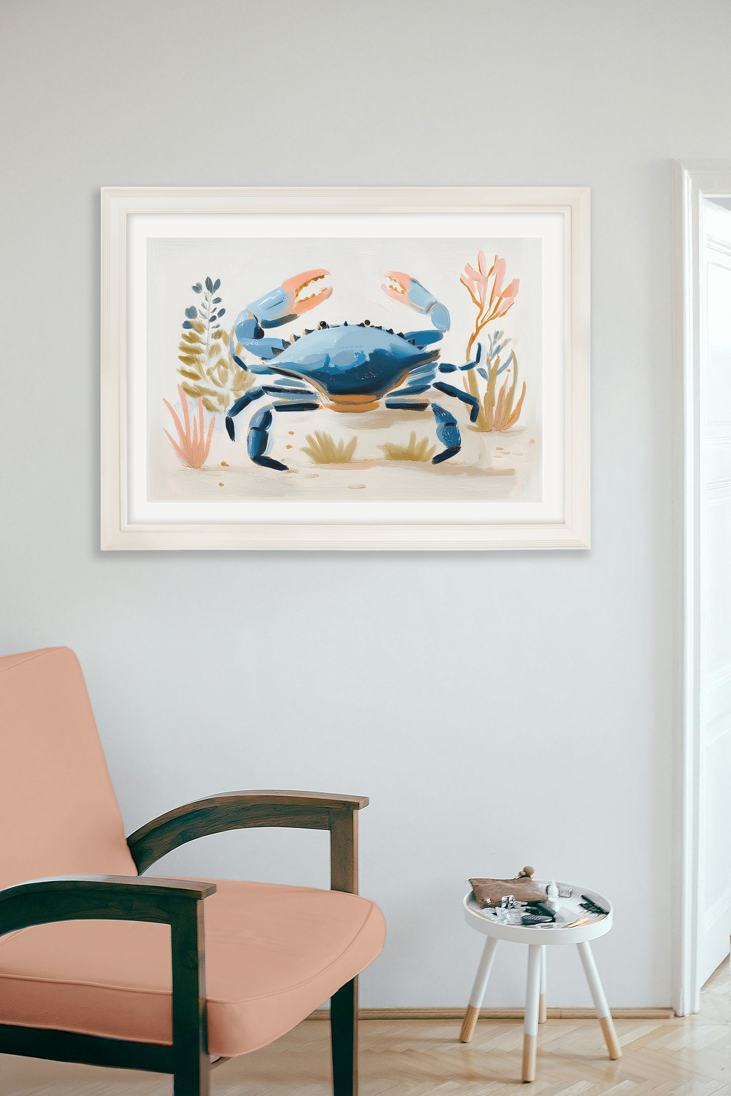Pastel Shoreline Lobster & Crab - Cream Hurstwood Frame