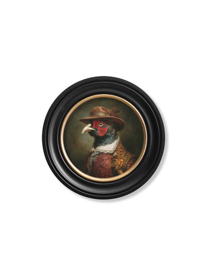 Baron Von Beak – Huntsman Pheasant Oxford Round Frame styled view – Leya Buster Interiors