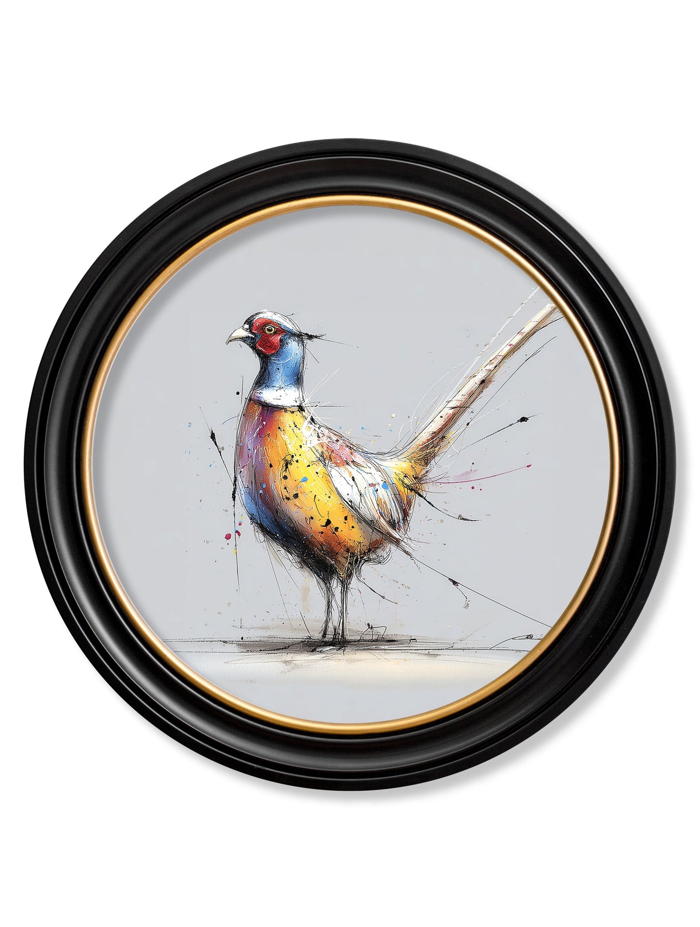 Plump Pheasant Cosy Sketch - Oxford Round Frame