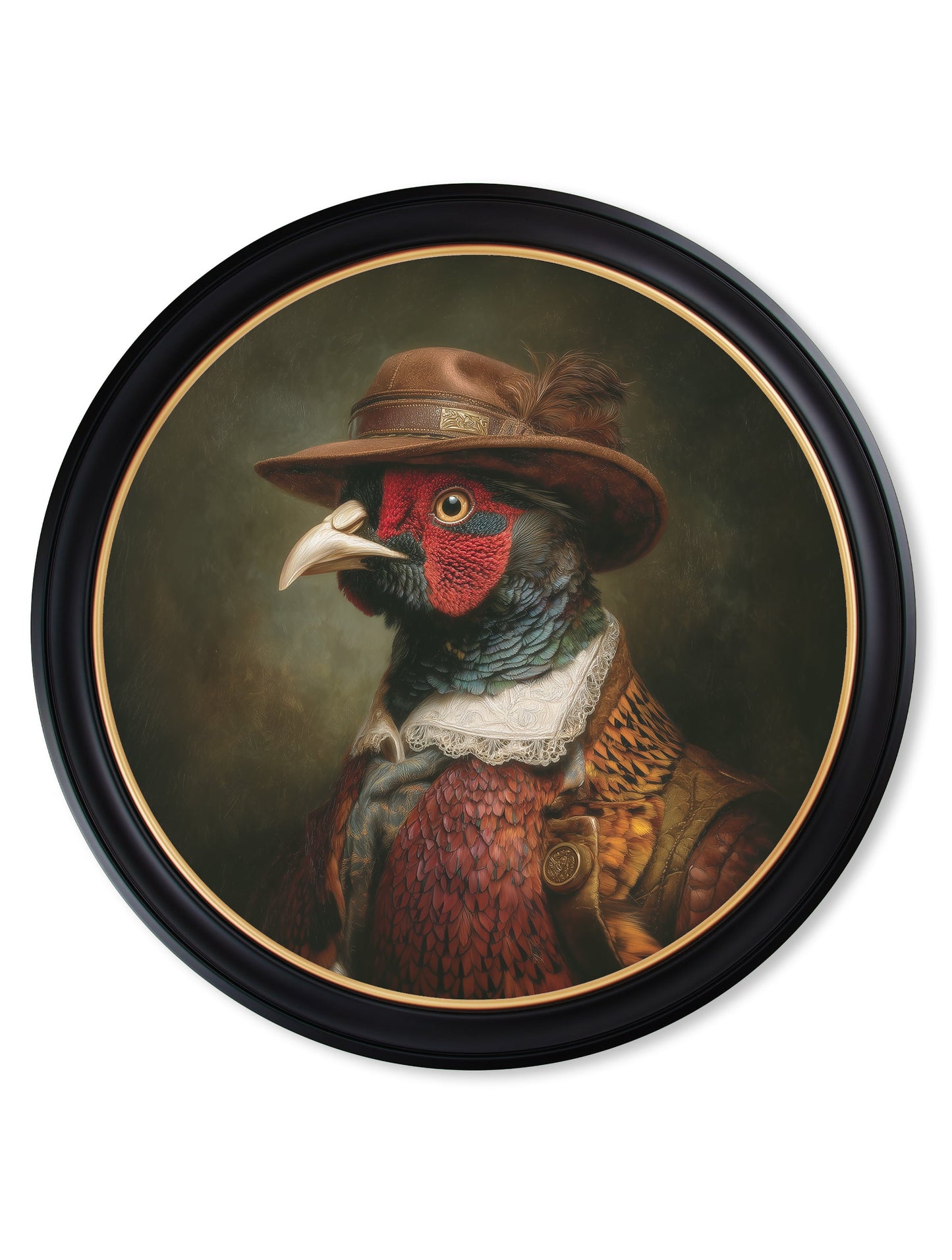 Baron Von Beak - Huntsman Pheasant Oxford Round Frame