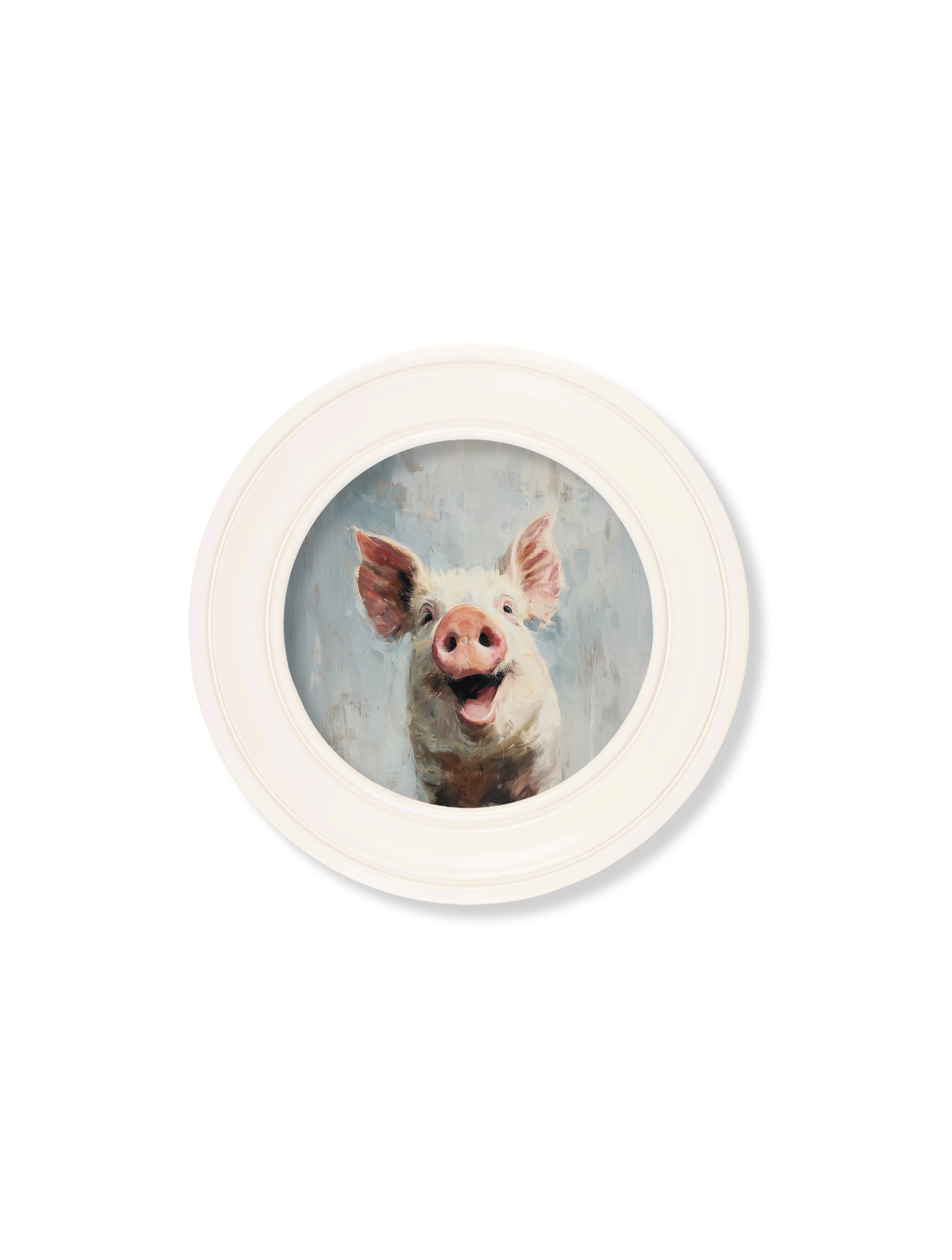 The Giggly Pig – Oxford Strong White Round Frame styled view – Leya Buster Interiors