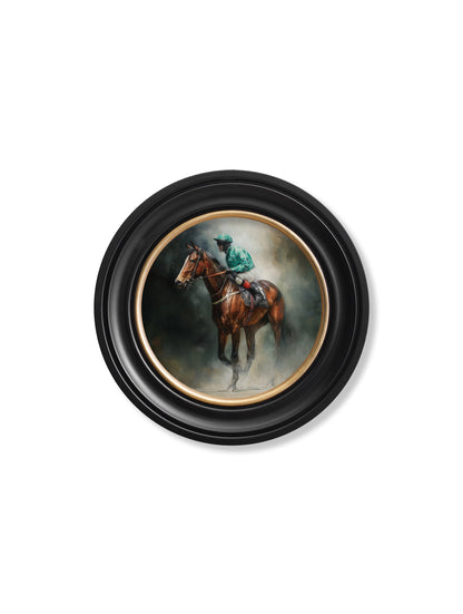 The Irish Racehorses – Oxford Round Frame styled view – Leya Buster Interiors
