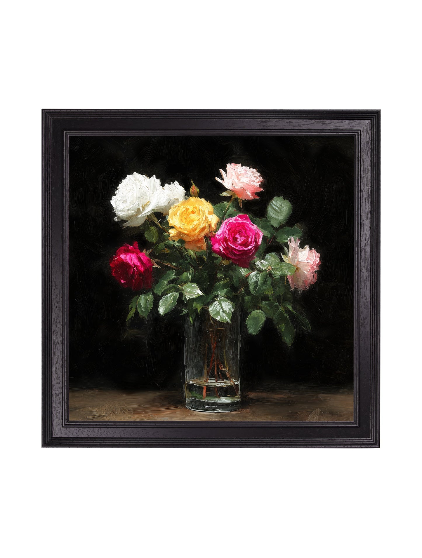 Roses After Dark - Black Hurstwood Square Frame