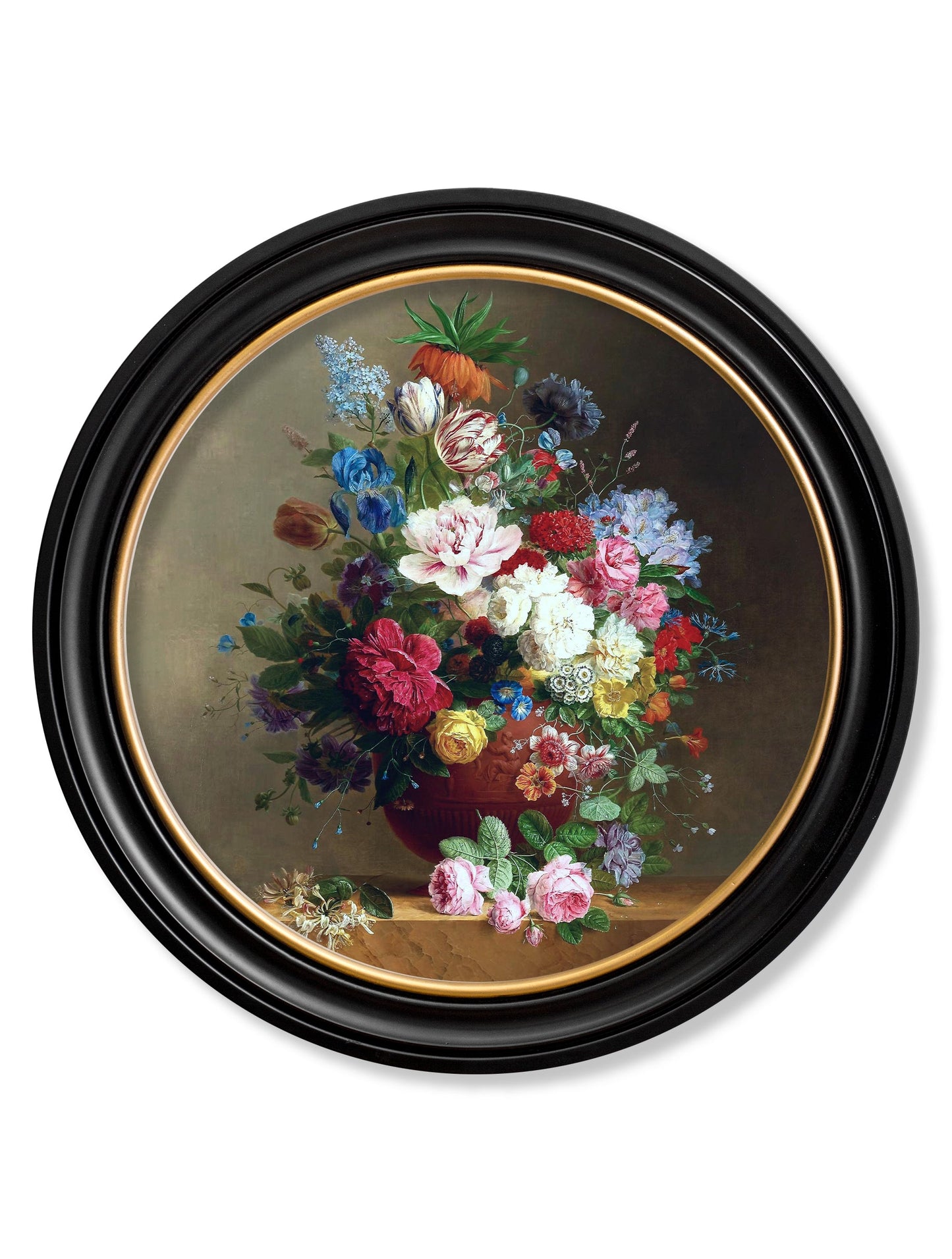 c.1812 Still Life of Flowers – Round styled view – Leya Buster Interiors