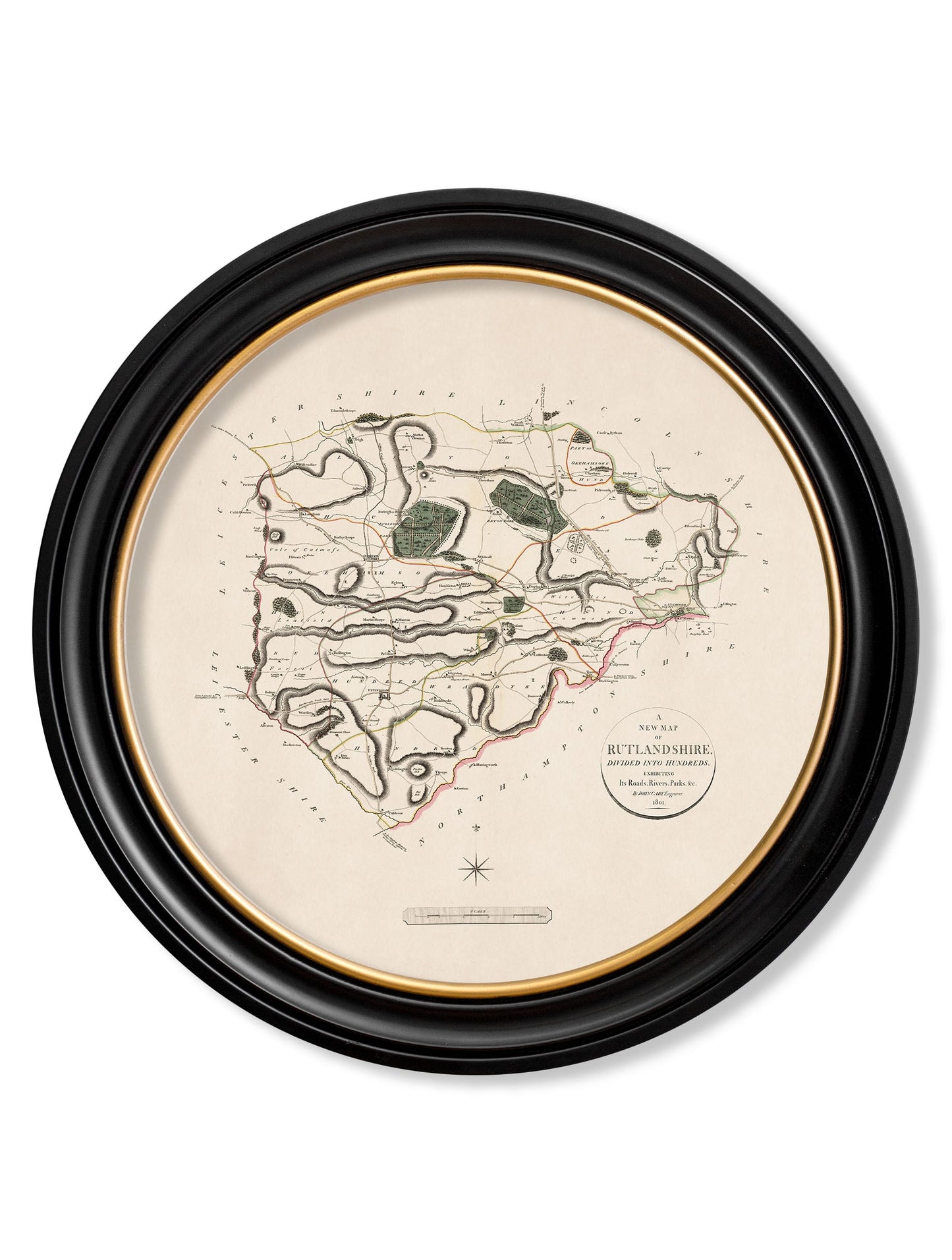 c.1806 County Maps of England – Round styled view – Leya Buster Interiors