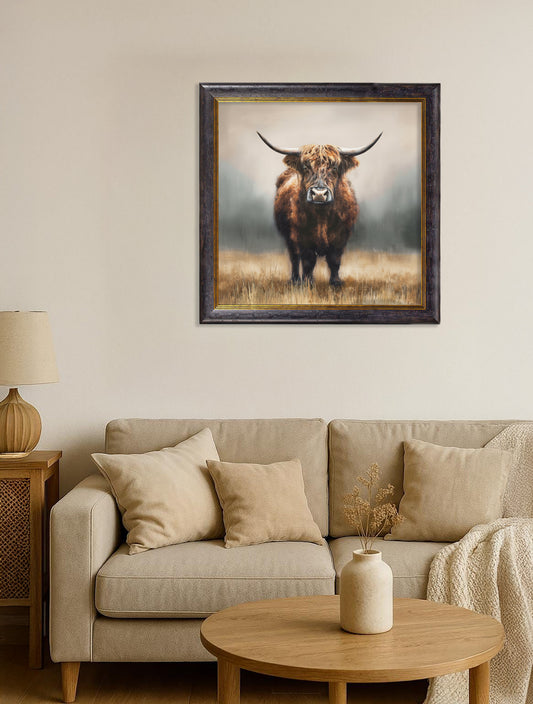 Highland Cow – Oxford Square Frame – framed wall art at Leya Buster Interiors