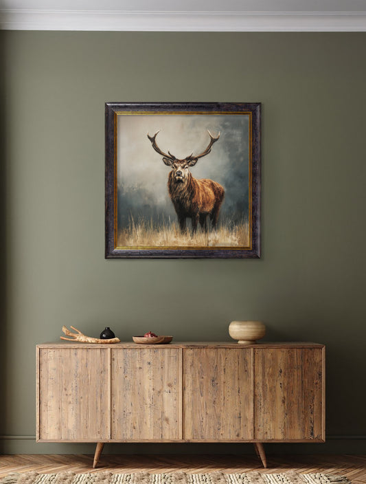 Highland Stag – Oxford Square Frame – framed wall art at Leya Buster Interiors