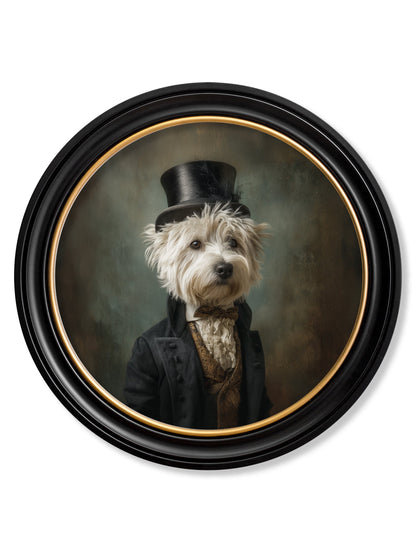 Lord Westly Whitetail – Gentleman Westie Oxford Round Frame detail – Leya Buster Interiors