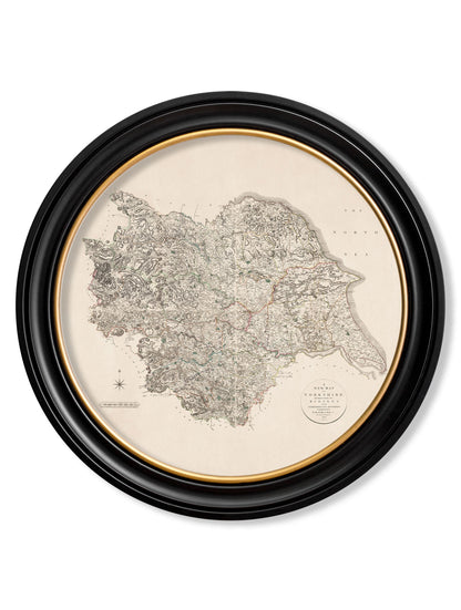 c.1806 County Maps of England – Round styled view – Leya Buster Interiors