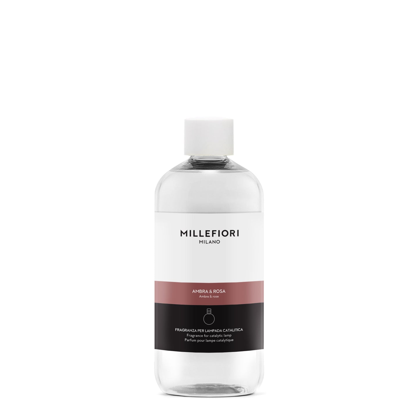 Millefiori Ambra & Rosa Lamp Fragrance 500ml refill bottle