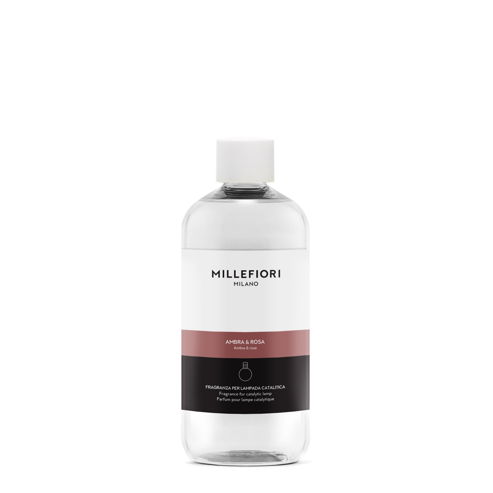 Millefiori Ambra & Rosa Lamp Fragrance 500ml refill bottle