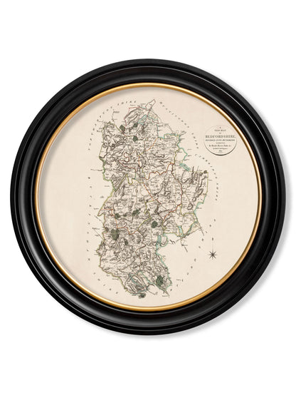 c.1806 County Maps of England – Round styled view – Leya Buster Interiors