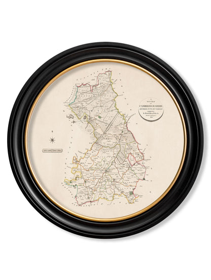 c.1806 County Maps of England – Round styled view – Leya Buster Interiors