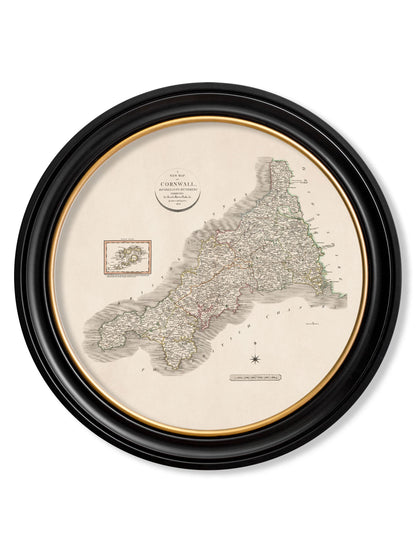 c.1806 County Maps of England – Round styled view – Leya Buster Interiors