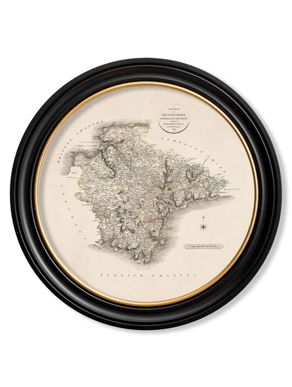 c.1806 County Maps of England – Round styled view – Leya Buster Interiors
