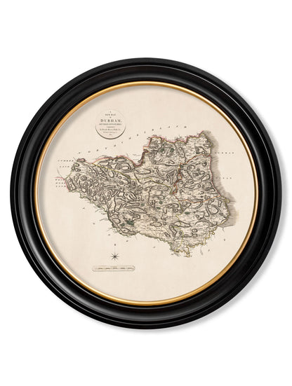 c.1806 County Maps of England – Round styled view – Leya Buster Interiors