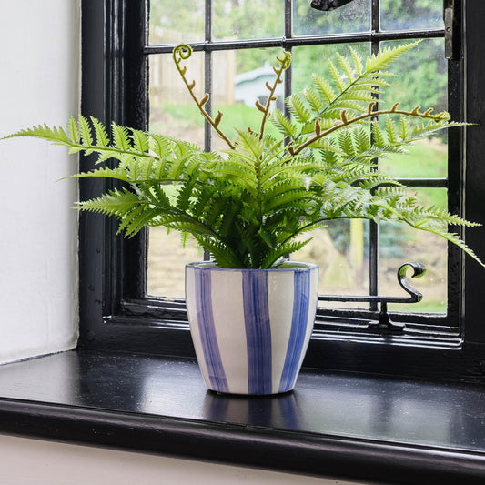 Blue Striped Pot Planter