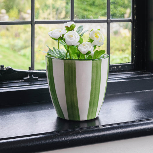 Green Striped Planter