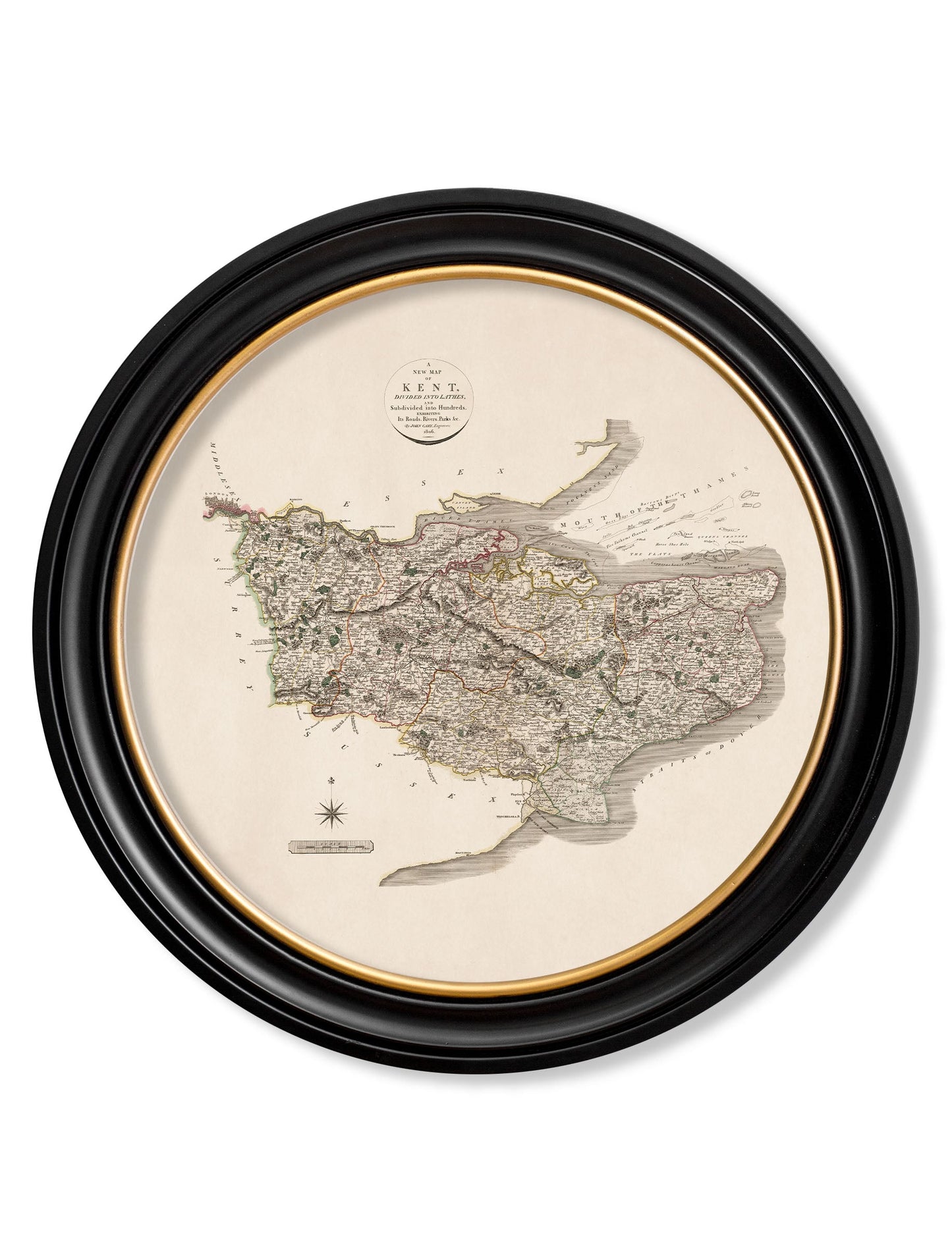 c.1806 County Maps of England – Round styled view – Leya Buster Interiors