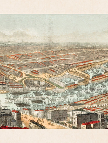 c.1845 Panoramic View of London and the River Thames styled view – Leya Buster Interiors