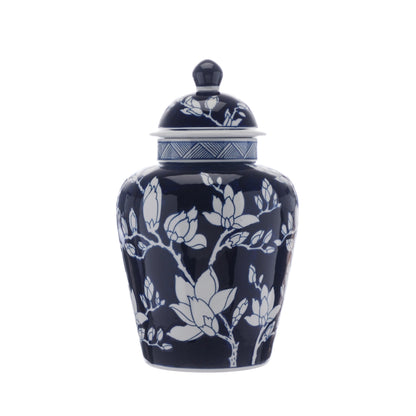 Blue Magnolia Ginger Jar styled view – Leya Buster Interiors