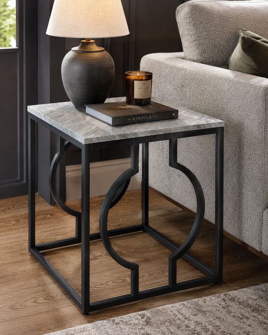Black & Grey Marble Style Table