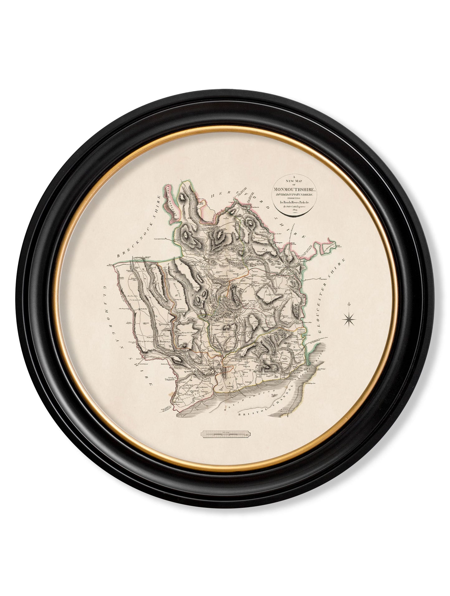 c.1806 County Maps of England – Round styled view – Leya Buster Interiors