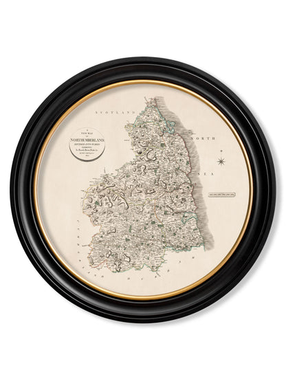 c.1806 County Maps of England – Round styled view – Leya Buster Interiors