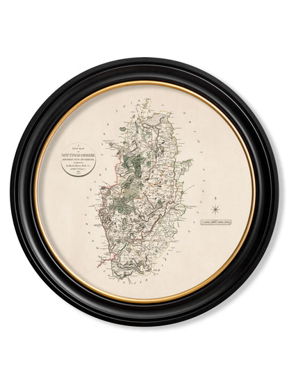 c.1806 County Maps of England – Round styled view – Leya Buster Interiors