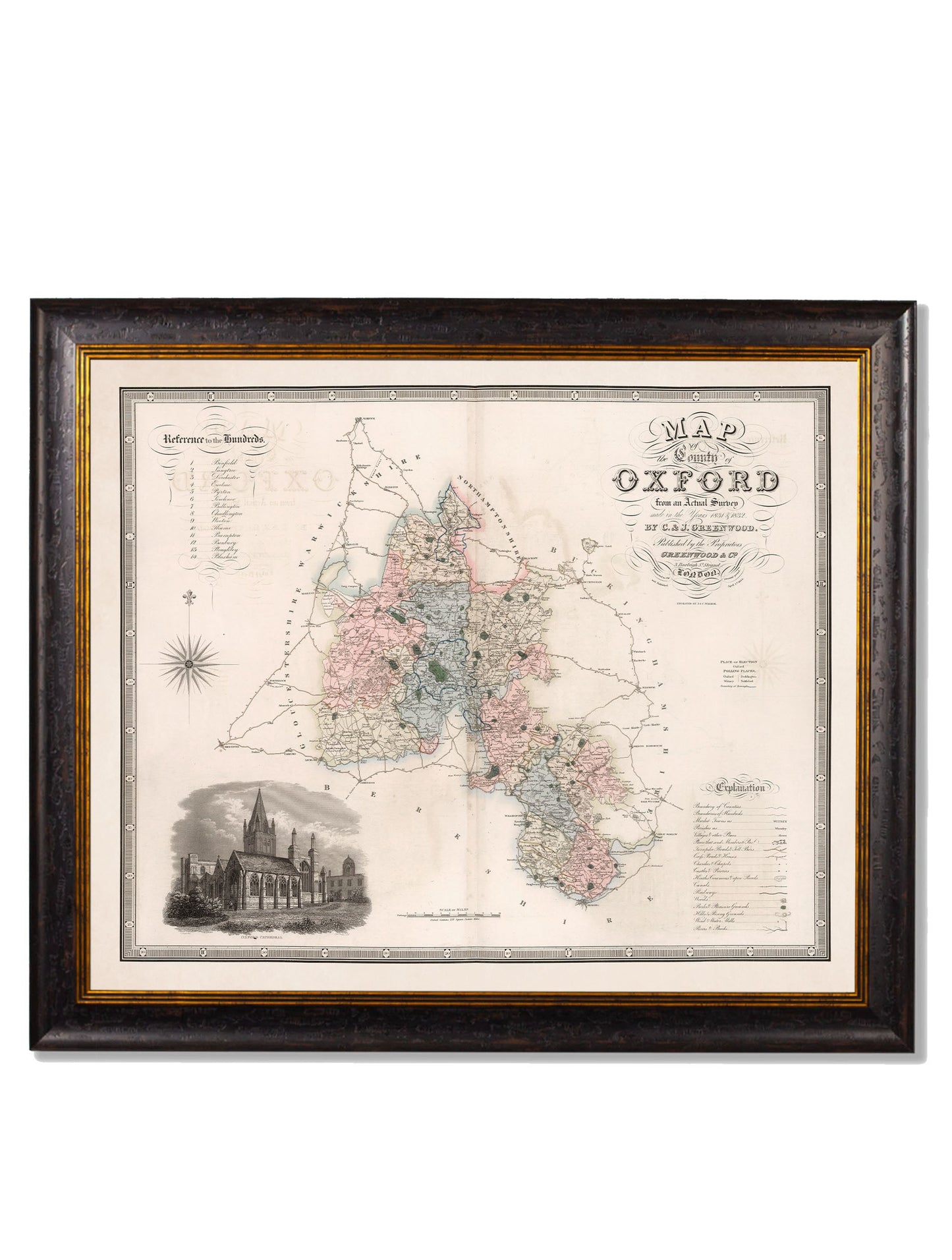 c.1830 County Maps of England – framed wall art at Leya Buster Interiors