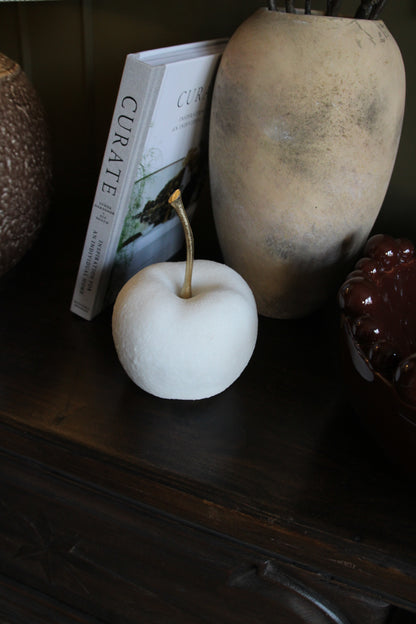 Quartz White Decorative Apple styled for a neutral interior