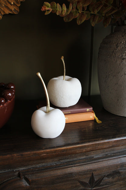Quartz White Decorative Apple with a clean sculptural finish