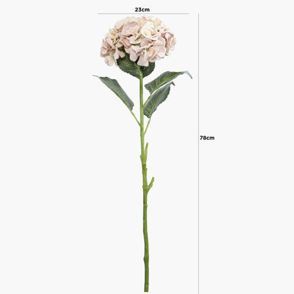Pink Hydrangea Flower Stem styled view – Leya Buster Interiors