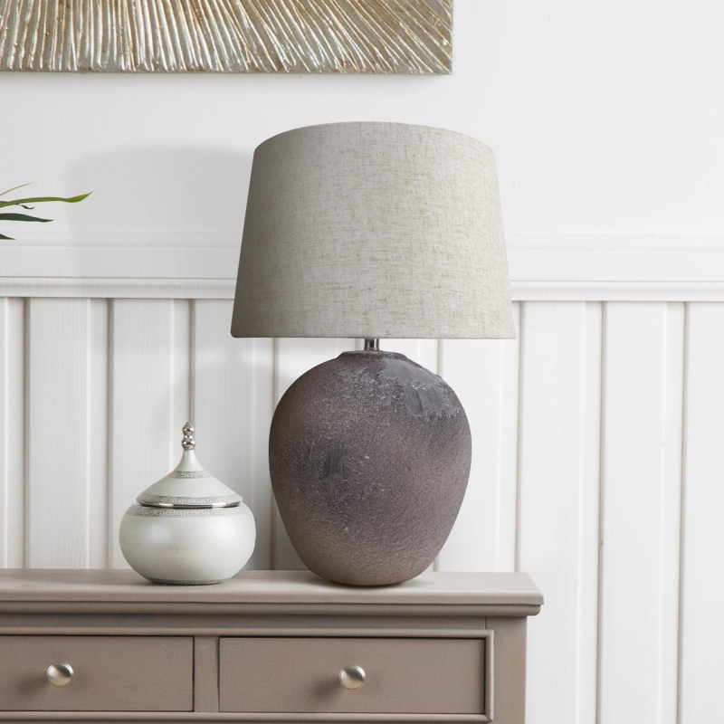 Light Brown Stone Table Lamp