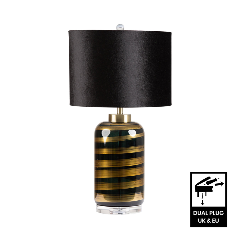 Black & Gold Swirl Style Table Lamp