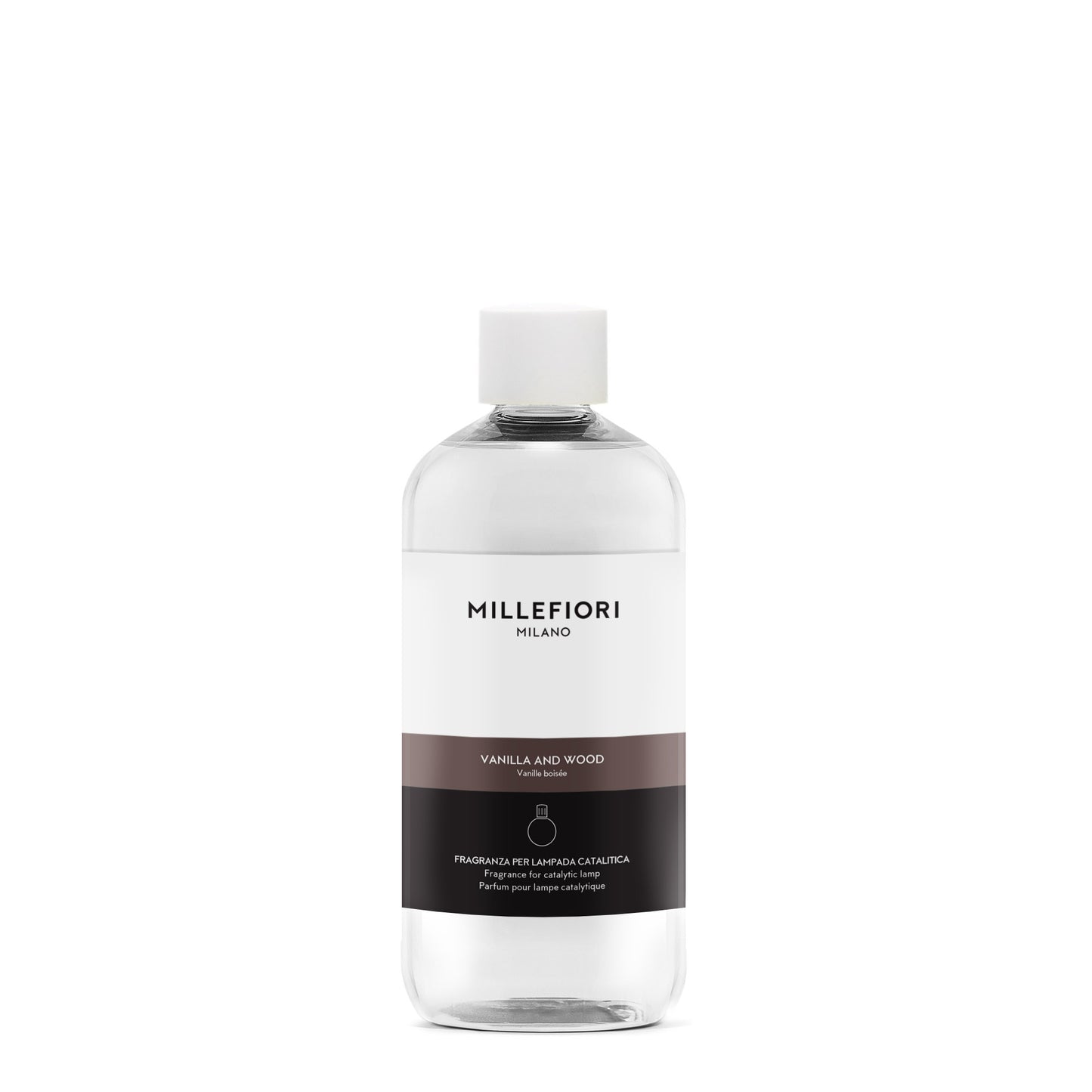 Millefiori Vanilla & Wood Lamp Fragrance 500ml refill bottle